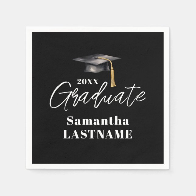 Elegant Graduation Party Any Year Paper Napkin Serviette (Vorderseite)