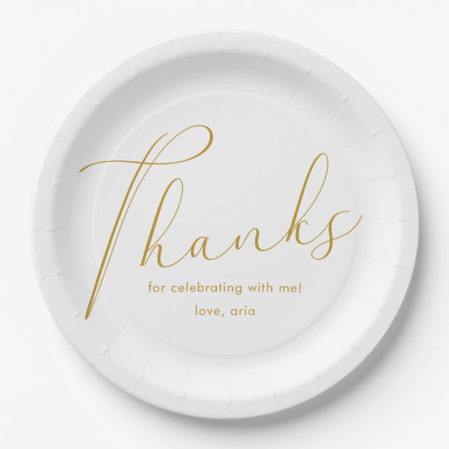 Elegant Graduation Party Danke Script Pappteller (Vorderseite)