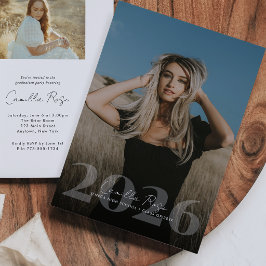 Elegant Graduation Year Photo Overlay Einladung