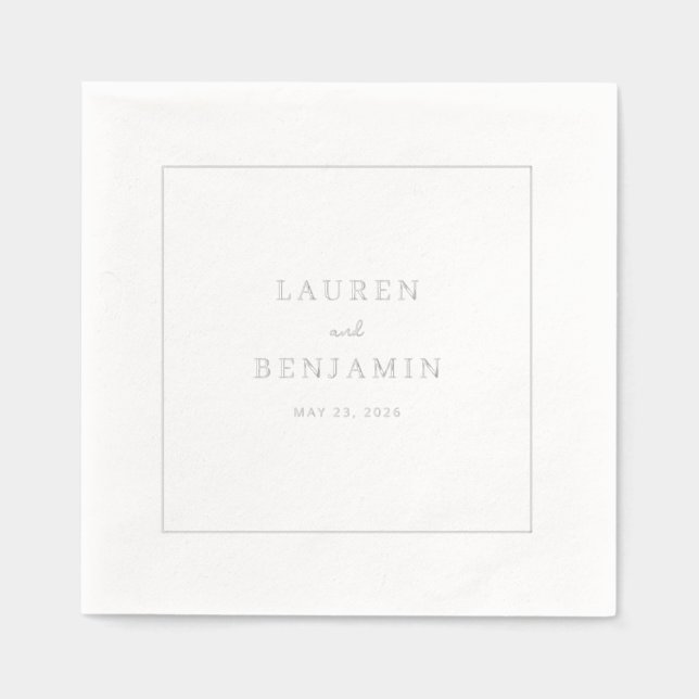 Elegant Grau Geometrisch Servietten Mit Folie (Vorderseite)