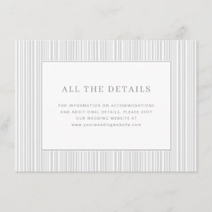 Elegant grau gestreift minimalistisches Design Begleitkarte