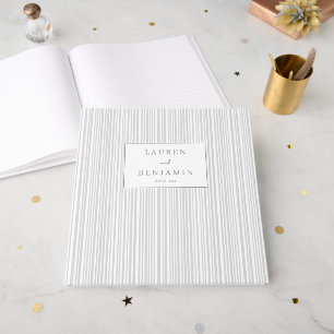 Elegant grau gestreift minimalistisches gästebuch