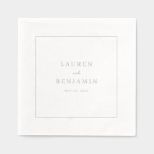 Elegant Grau Minimalistisch Servietten Mit Folie