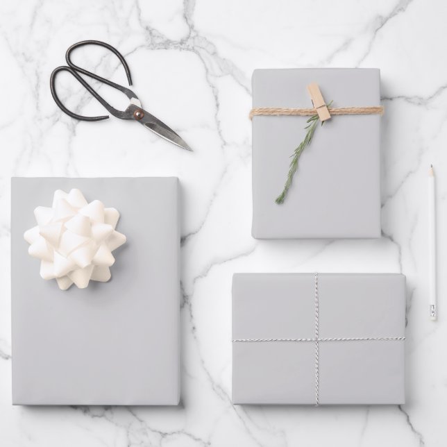 Elegant, grau Minimalistisch und elegant Geschenkpapier Set (Vorderseite)