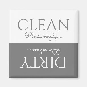 Elegant Grau Weiß Geschirrspüler Magnet