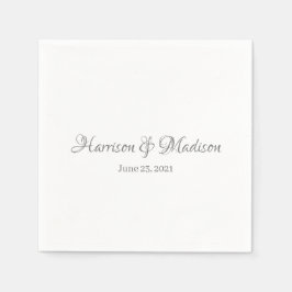 Elegant Graue benutzerdefinierte Skriptnamen Datum Serviette