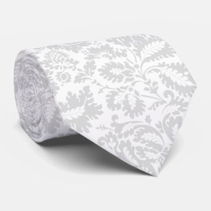Elegant Graue Florale Botanik Krawatte