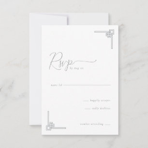 Elegant Graustufen-Geometrie RSVP Karte