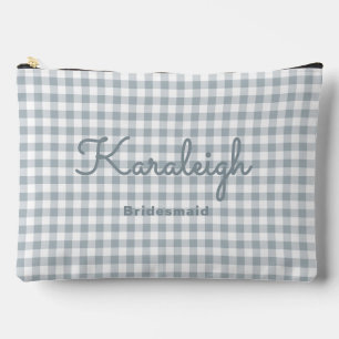 Elegant Gray Checkered Bridesmaid Zubehörtasche