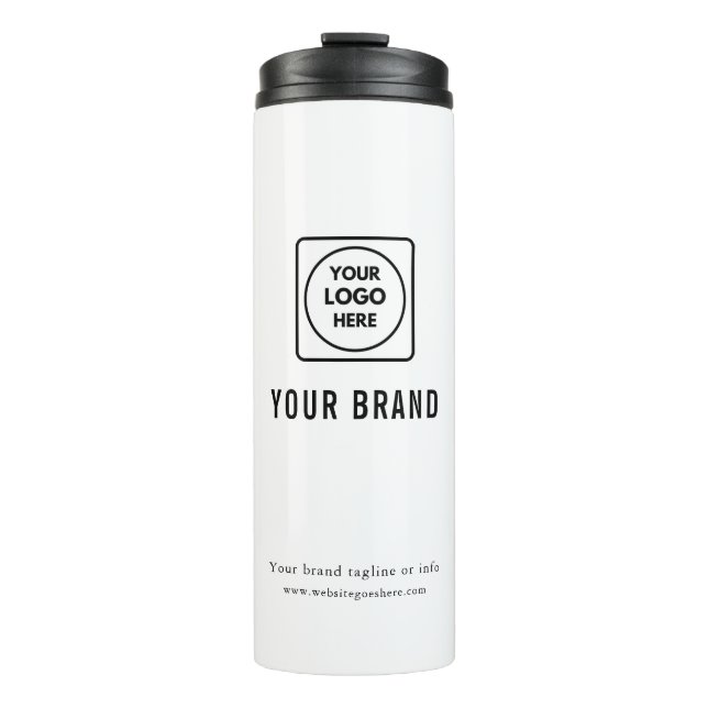 Elegant Gray Company Logo Business Promotional Thermosbecher (Vorderseite)