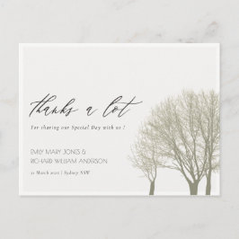 ELEGANT GRAY GOLD FALL AUTUMN TREIBEN DANK POSTKARTE