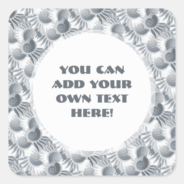 Elegant Gray Green Pewter Art Deco Roaring 20 Quadratischer Aufkleber (Vorderseite)