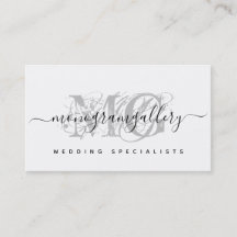 Elegant Gray Luxe Glam Script Monogram