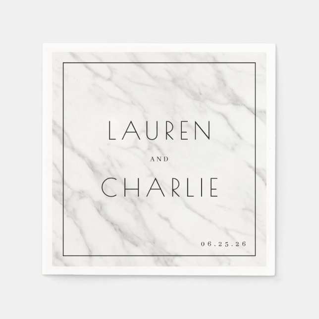 Elegant Gray Marble Texture Serviette (Vorderseite)