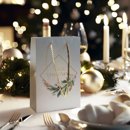 Elegant Gray Merry Christmas Kleine Geschenktüte