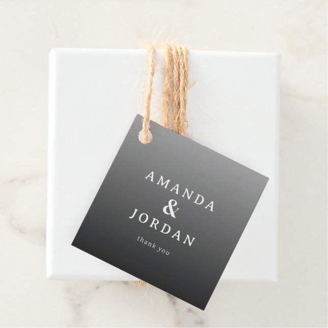 Elegant Gray Minimalist Names Geschenkanhänger (Beispiel)