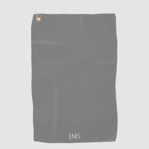 Elegant Gray Monogram Golfhandtuch