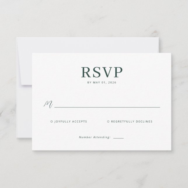Elegant Gray RSVP Card (Vorderseite)