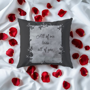 Elegant Gray Sparkle Frame Valentine Kissen
