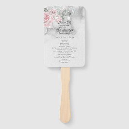 Elegant Gray Watercolor Rosa Roses Fächer