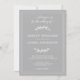 Elegant Gray Wedding Einladung