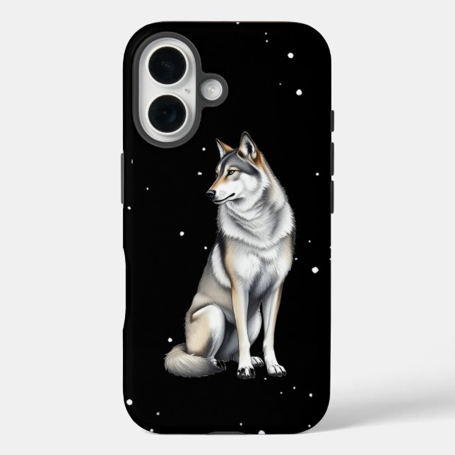 Elegant Gray Wolf Case-Mate iPhone Hülle (Rückseite)