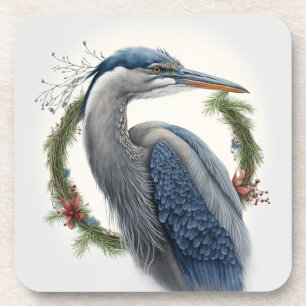 Elegant Great Blue Heron Holidays/Christmas Getränkeuntersetzer
