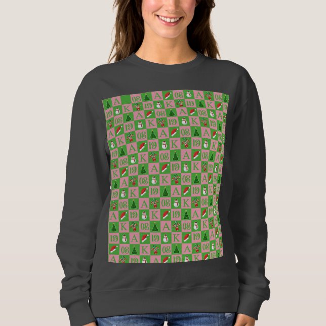 Elegant Greek Sisterhood 1908 Christmas Sweatshirt (Vorderseite)