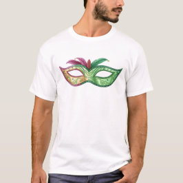 Elegant Green and Gold Masquerade Mask T-Shirt