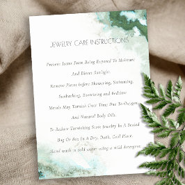 Elegant Green Blue Agate Watercolor Juwelierpflege Visitenkarte