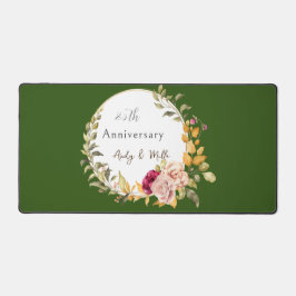 Elegant Green Blume Wreath 25. Wedding Anniv Schreibtischunterlage