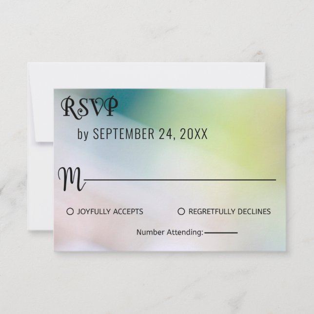 Elegant Green Bokeh Lights Blur Abstrakt Wedding RSVP Karte (Vorderseite)