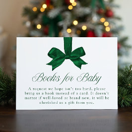 Elegant Green Bow Christmas Books For Baby Begleitkarte