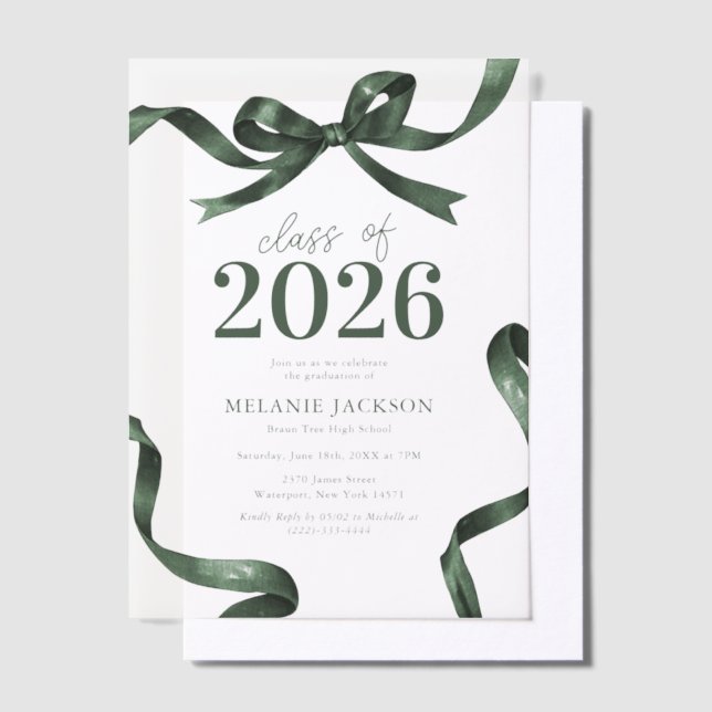 Elegant Green Bow Graduation Party (Versetzt)