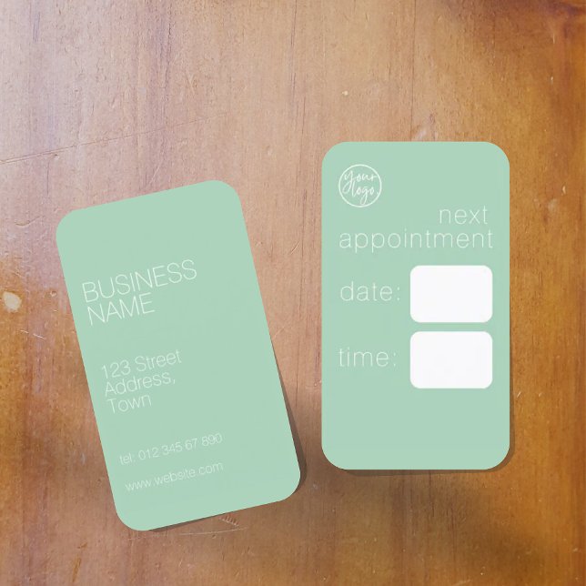 ELEGANT GREEN BUSINESS LOGO NÄCHSTE ERNENNUNGskart Visitenkarte (Von Creator hochgeladen)