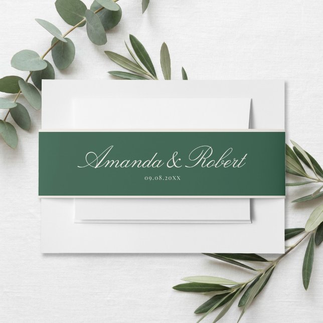 Elegant Green Classy Wedding Einladungsbanderole (Von Creator hochgeladen)