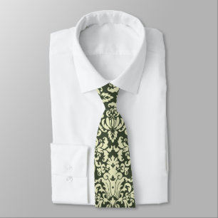 Elegant Green Damask Krawatte