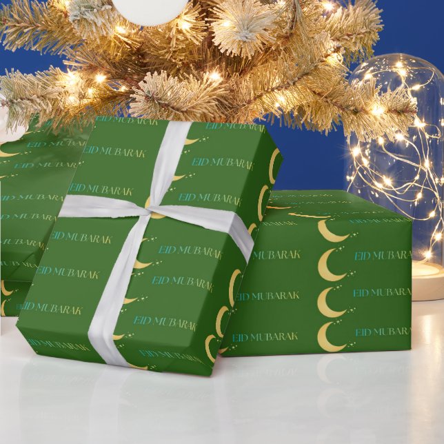 Elegant Green Eid Wrapping Paper Geschenkpapier (Feiertage)