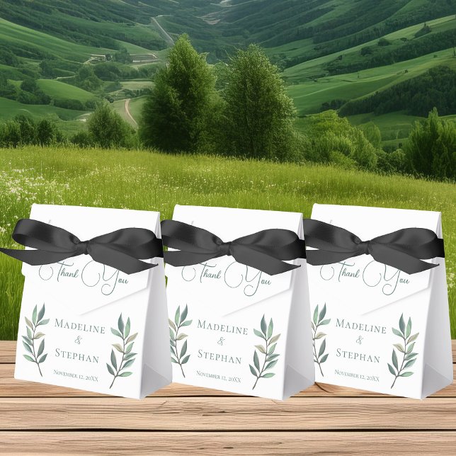 Elegant Green Eucalyptus Leaf Einfache Hochzeit im Geschenkschachtel (Von Creator hochgeladen)