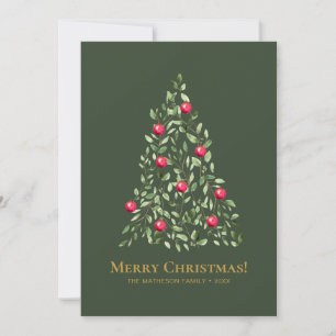 Elegant Green Foliage Tree Frohe Weihnachten