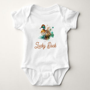 Elegant Green Gerahmt Mallard Duck Baby Shower Strampler