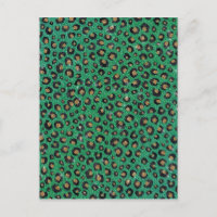 Elegant Green Glitter Black Gold Leopard