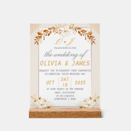 Elegant Green & Gold Acrylic Welcome Sign Acrylschild