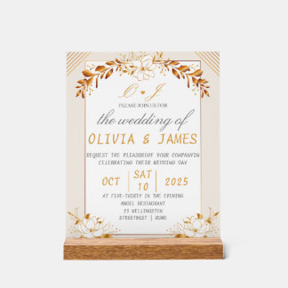 Elegant Green & Gold Acrylic Welcome Sign Acrylschild