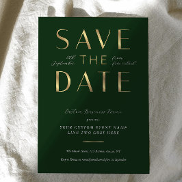 Elegant Green & Gold Business Event Corporate Save The Date