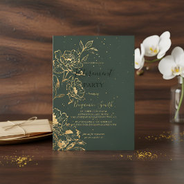 Elegant Green Gold Retirement Party Invitation Flo Einladung