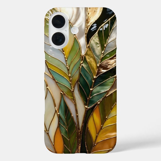 Elegant Green Leaf iPhone Case Minimal Botanical (Rückseite)