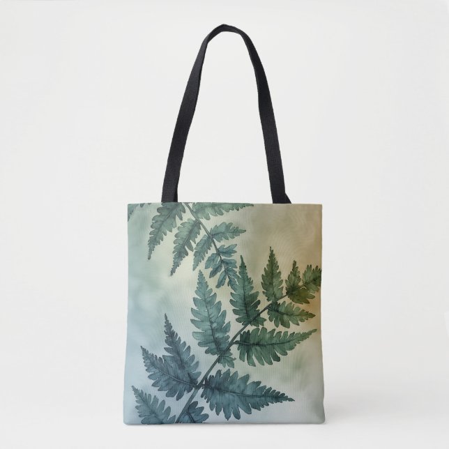 Elegant Green Leaf Tote Bag (Vorderseite)