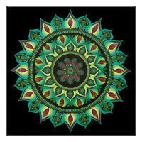 Elegant Green Mandala | Bohemisch Zen Minimalistis