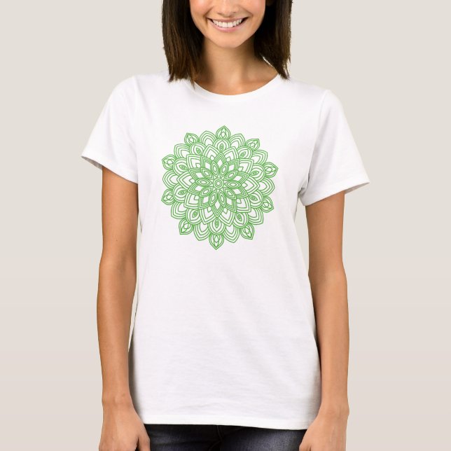 Elegant Green Mandala T-Shirt (Vorderseite)